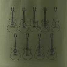 Typy kytar černé kresby