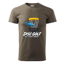 Discgolfový koš s letícím diskem eat sleep repeat