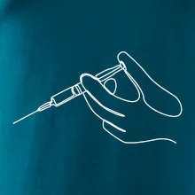 Ruka a injekce jedním tahem