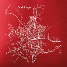 Česká Lípa - Mapa černobílá
