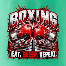 Boxerské rukavice v ringu eat sleep repeat