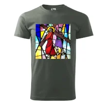 Vitráž - Ježíš a kříž