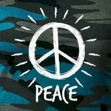 Peace symbol černobílý