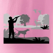 Lovec a ohař v lese