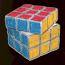 Rubikova kostka kreslená