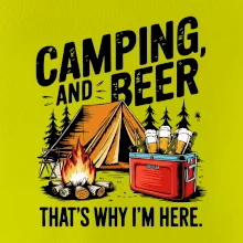Černý nápis nápis Camping and beer