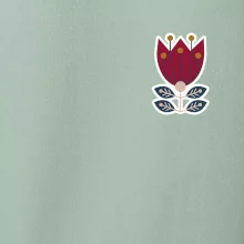 Folklor na prsu květina čtyřlistá