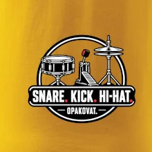 Snare kick hi-hat opakovat - bubenické trio