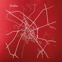 Černobílá mapa Čáslav