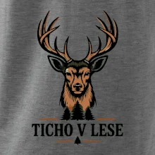 Ticho v lese jelení minimalistický motiv