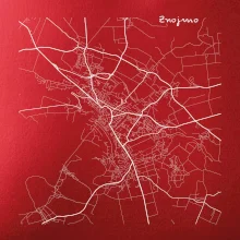 Černobílá mapa Znojmo