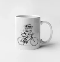 Opice s brýlemi na kole