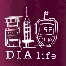 D I A life - kreslený insulin injekce a glukometr