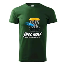 Discgolfový koš s letícím diskem eat sleep repeat
