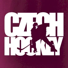 Czech hockey - nápis s hokejistou - Mistrovství světa v ledním hokeji 2026