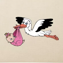 Čáp a miminko - holka (Hana-creative)