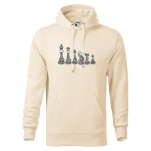 Šachové figurky v řadě - kreslené