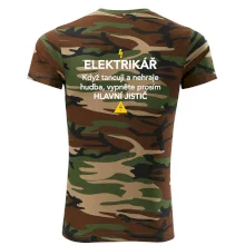 Elektrikář - hlavní jistič - Nápis na zádech