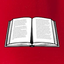 Kniha černobílá otevřená s textem