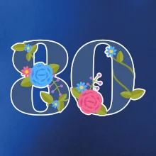 Květinové číslo kreslené - 80