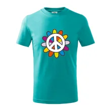 Peace symbol s kreslenou květinou