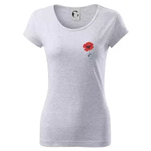 Vlčí mák kreslený na prsu