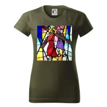 Vitráž - Ježíš a kříž