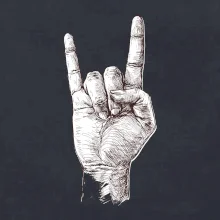 Rocková ruka kreslená