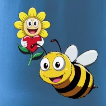 Parové triko - Včela a květina