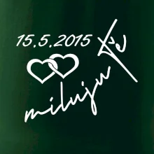 Mikina miluju tě s datumem na rukávu