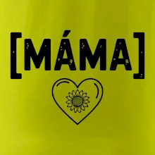 Máma nápis a srdce a slunečnice