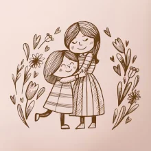 Matka a dcera v objetí