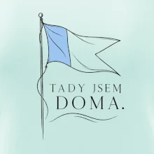 Tady jsem doma potápěčská vlajka Alfa s modrým polem