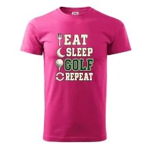 Eat sleep golf repeat typografie