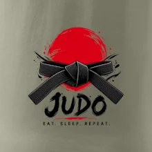 Judo černý pás a červené slunce eat sleep repeat
