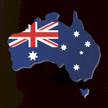 Austrálie - vlajka mapa