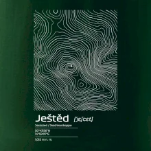 Ještěd - vrstevnice v obdélníku