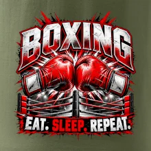 Boxerské rukavice v ringu eat sleep repeat