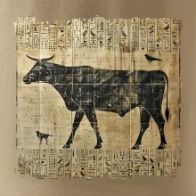 Egyptské hieroglyfy kráva