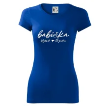 Babička Tričko se jmény dětí psací písmo