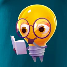 Žárovka přemýšlí nad knihou