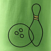 Bowling minimalistická linka s koulí a kuželkou