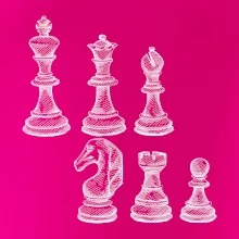 Šachové figurky kreslené