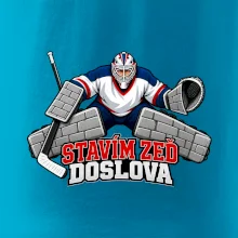 Hokejový brankář staví zeď