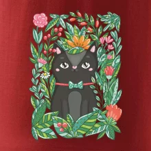 Kočka s květy malovaná