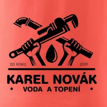 Instalatér - Překřížené klíče vlastní nápis