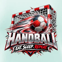 Házenkářský míč v brance eat sleep repeat