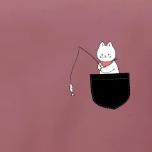 Kočka s rybou v kapse