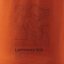 Lomnický štít - vrstevnice v obdélníku