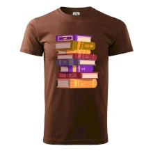 Knihomol stojící knihy